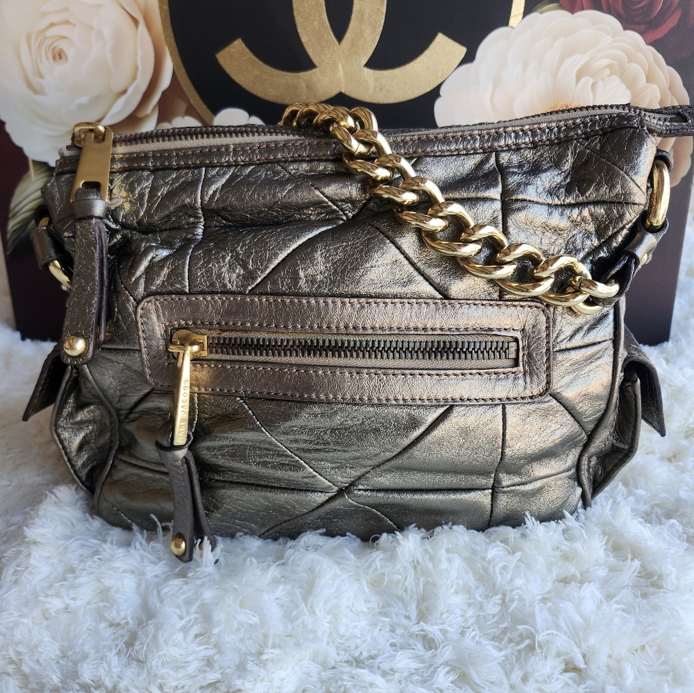Marc Jacobs Metallic Leather Chain Shoulder Bag